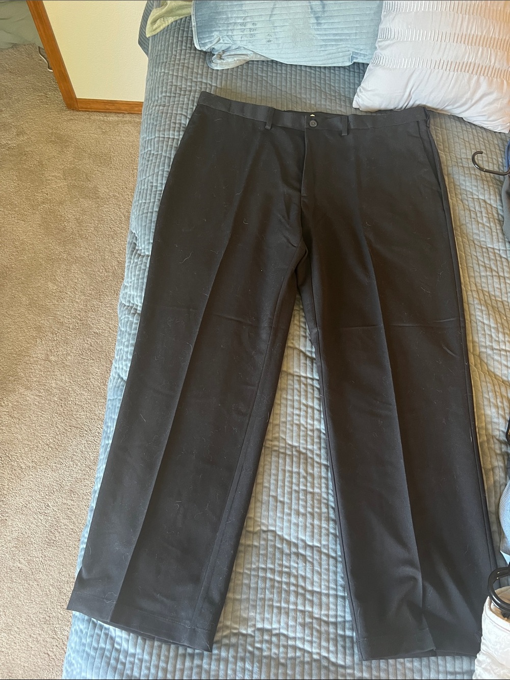 Haggar Black Dress Pants - Flat Front Formal Trousers
